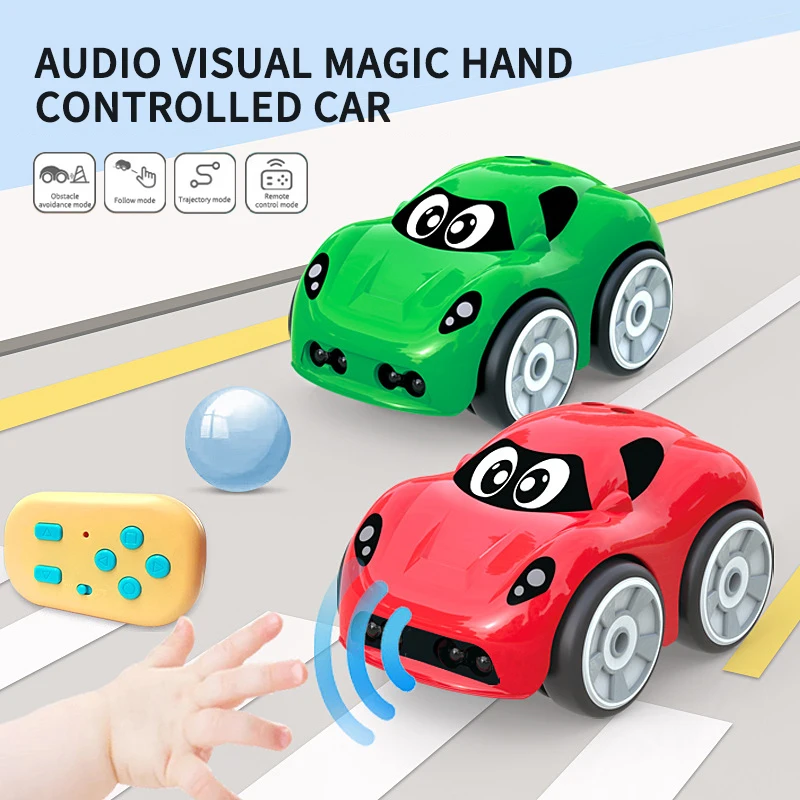 

Mini Cartoon Hand RC Car With USB Charging Remote Control Racing Kid Toy Induction Vehicles Follow Magical Christmas Xmas Gifts