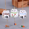 Ceramic Lucky Cat Pendant Wind Chimes Car Ornament Hanging Figurine Home Decor xqmg Wind Chimes & Hanging Decorations Crafts New 1