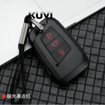 

Carbon fiber Alloy+Silicone Car Smart Key Case Cover For Volkswagen 2016 2017 Passat B8 Skoda Superb A7