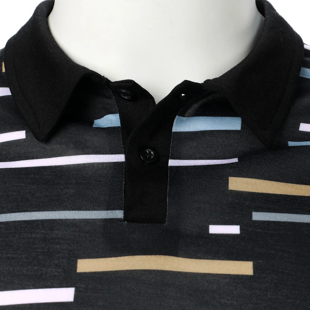 MenT-Shirt Men Short Sleeve T-Shirt Color Block Stripe Printed T-Shirt New Charm Mature Polo Casual Fashion Men Lapel Top 9 Hc5966af37e564f0389e8f753279aa1adM