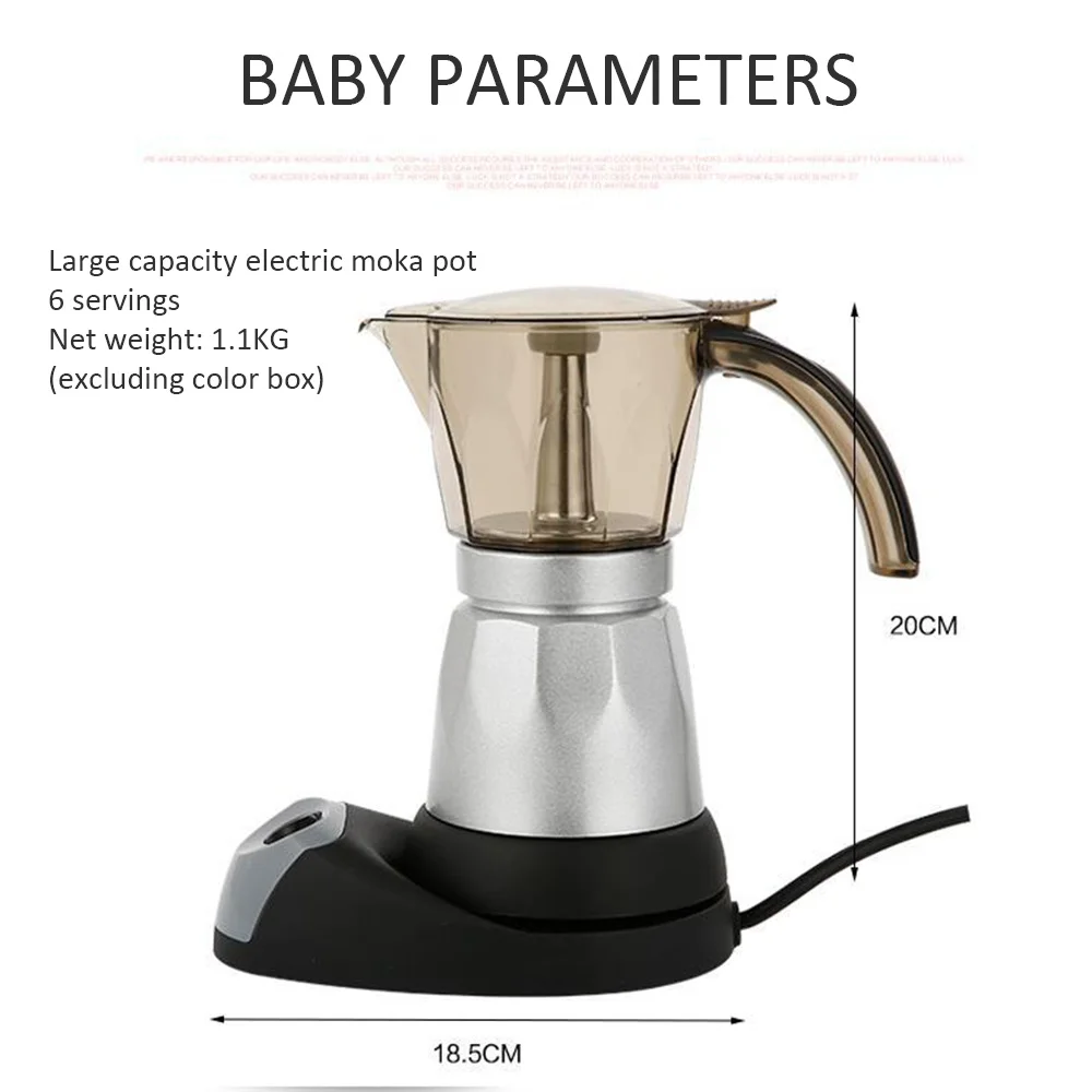 

300Ml Portable Electric Coffee Machine Stainless Steel Espresso Mocha Coffee Maker Pot For Home Kitchen Tools EU Plug