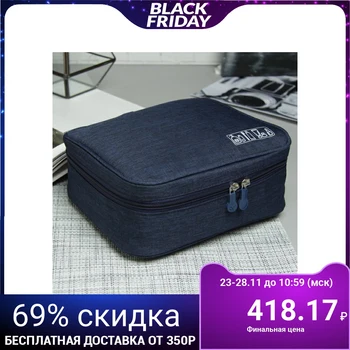 

Travel cosmetic bag, zippered compartment, color blue