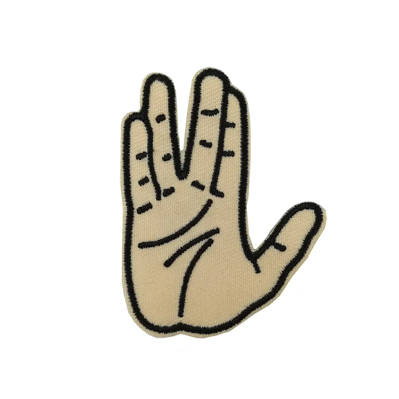 Leonard Nimoy Spock Vulcan salute meme вышитая железная нашивка на одежду шляпа деко Pin Live long and prosper