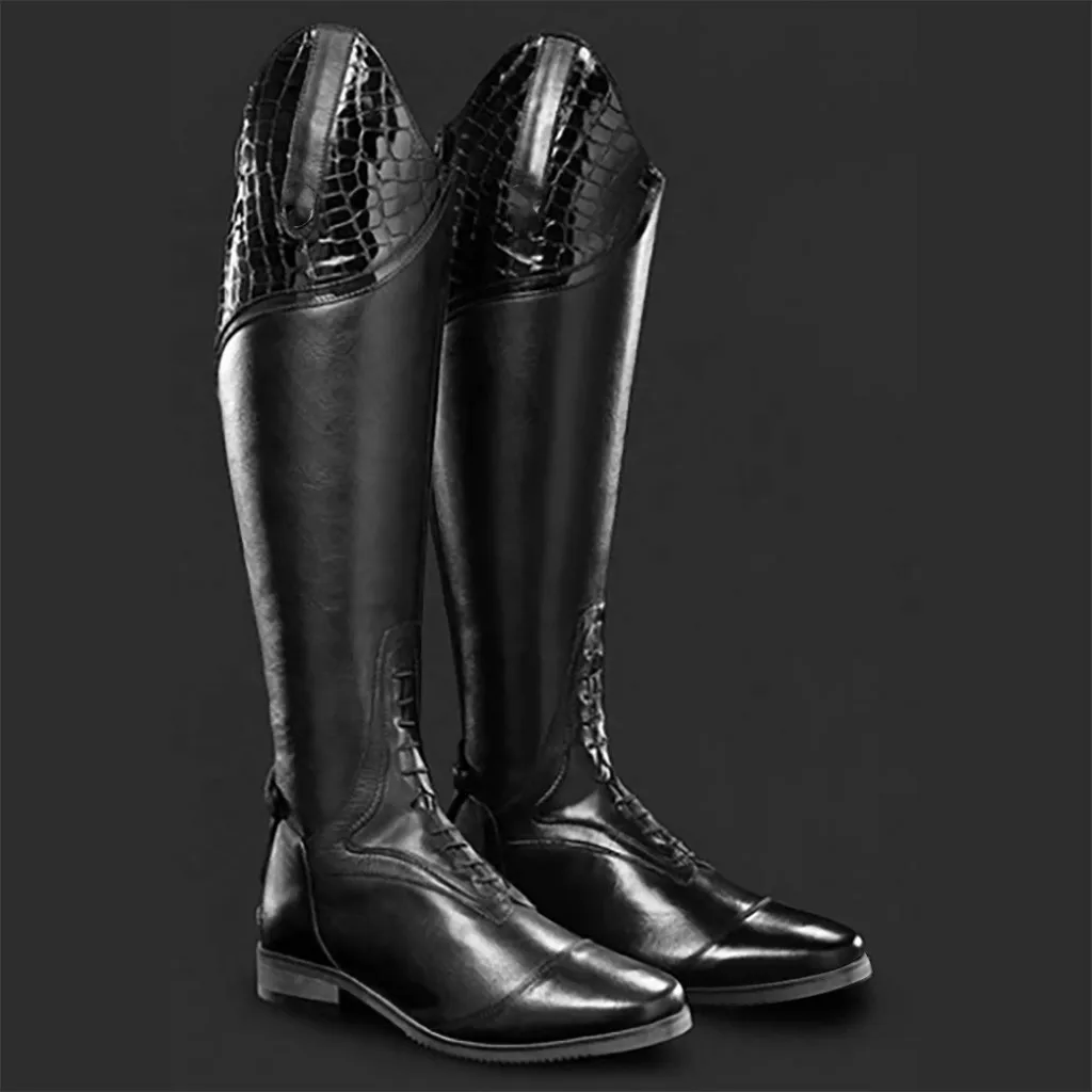Women Winter Warm Punk Neutral Med Heels Boots Cool Retro Zipper Riding Shoes shoes woman boots women zapatos de mujer botas#45