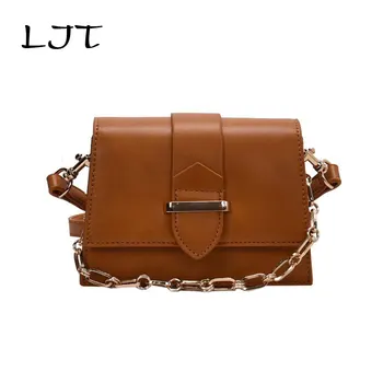 

Fashion Chain Mini Square Flip Bag 2020 New Quality PU Leather Women's Designer Handbag Cover Shoulder Messenger Bag Tote Purse