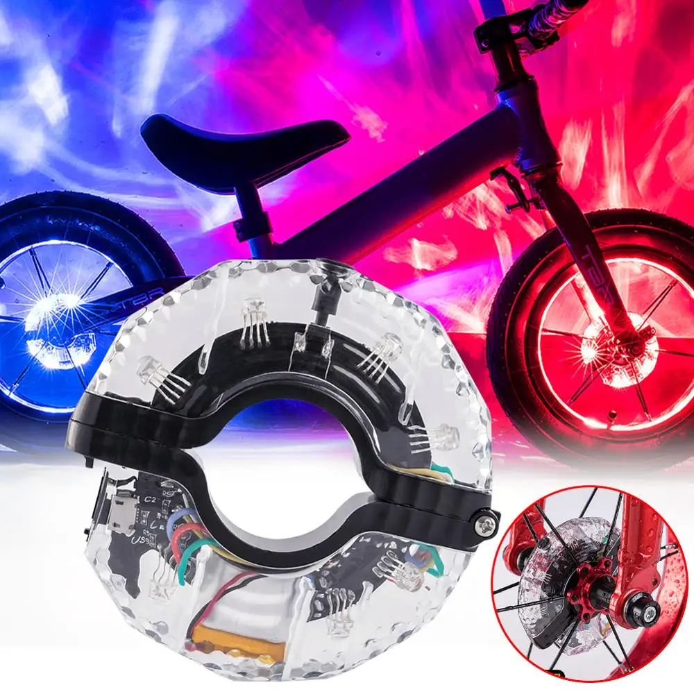 

Lead bike Bicycle Hub Lights for Kids Balance Bike USB Rechargeable LED Bicycle Front Tail Light Spoke Wheel Warning Light Child