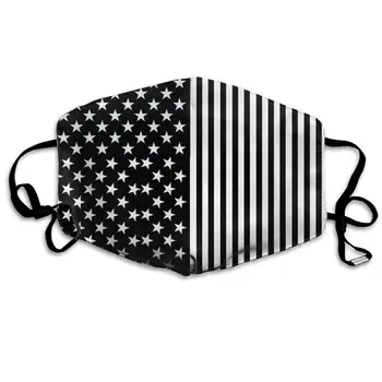

Mouth Mask Black and White US Flag Print Masks - Breathable Adjustable Windproof Mouth-Muffle, Camping Running for Women and Men