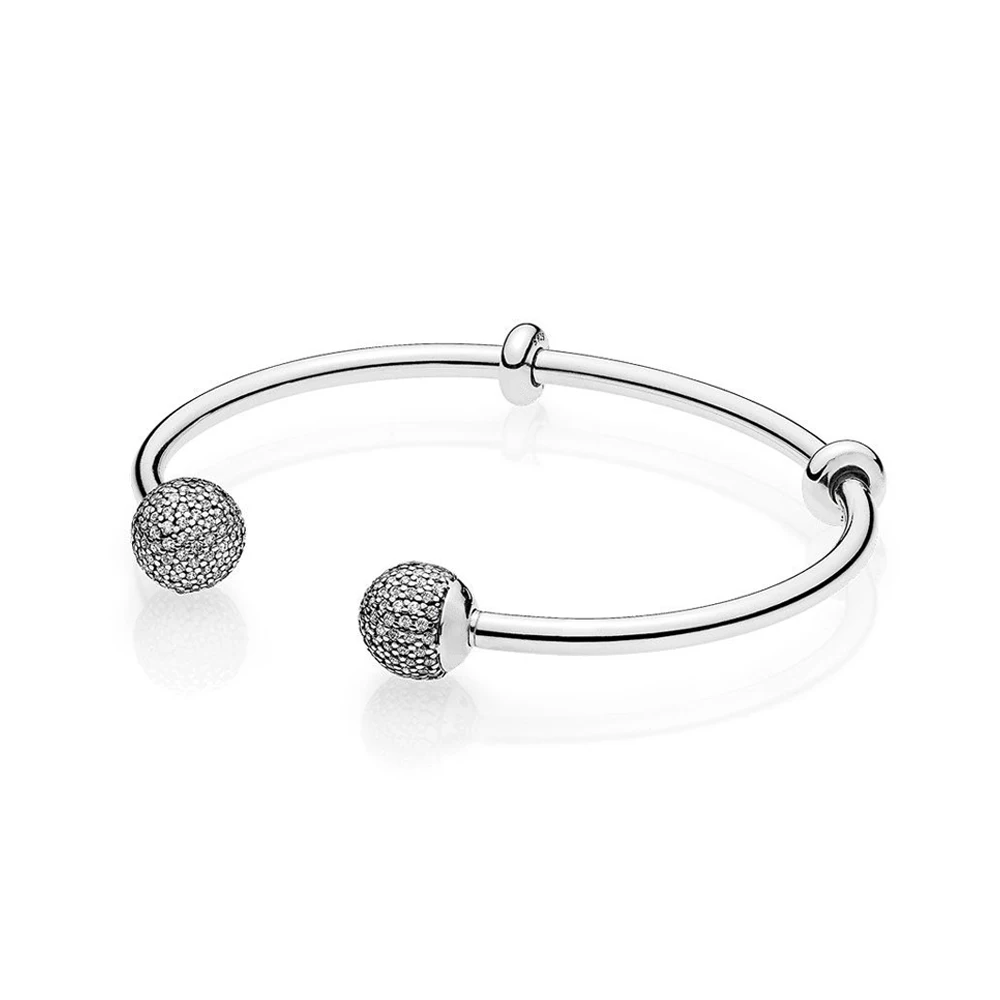 Подлинный 925 пробы серебряный оригинальный Moments Pave Caps Европейский открытый