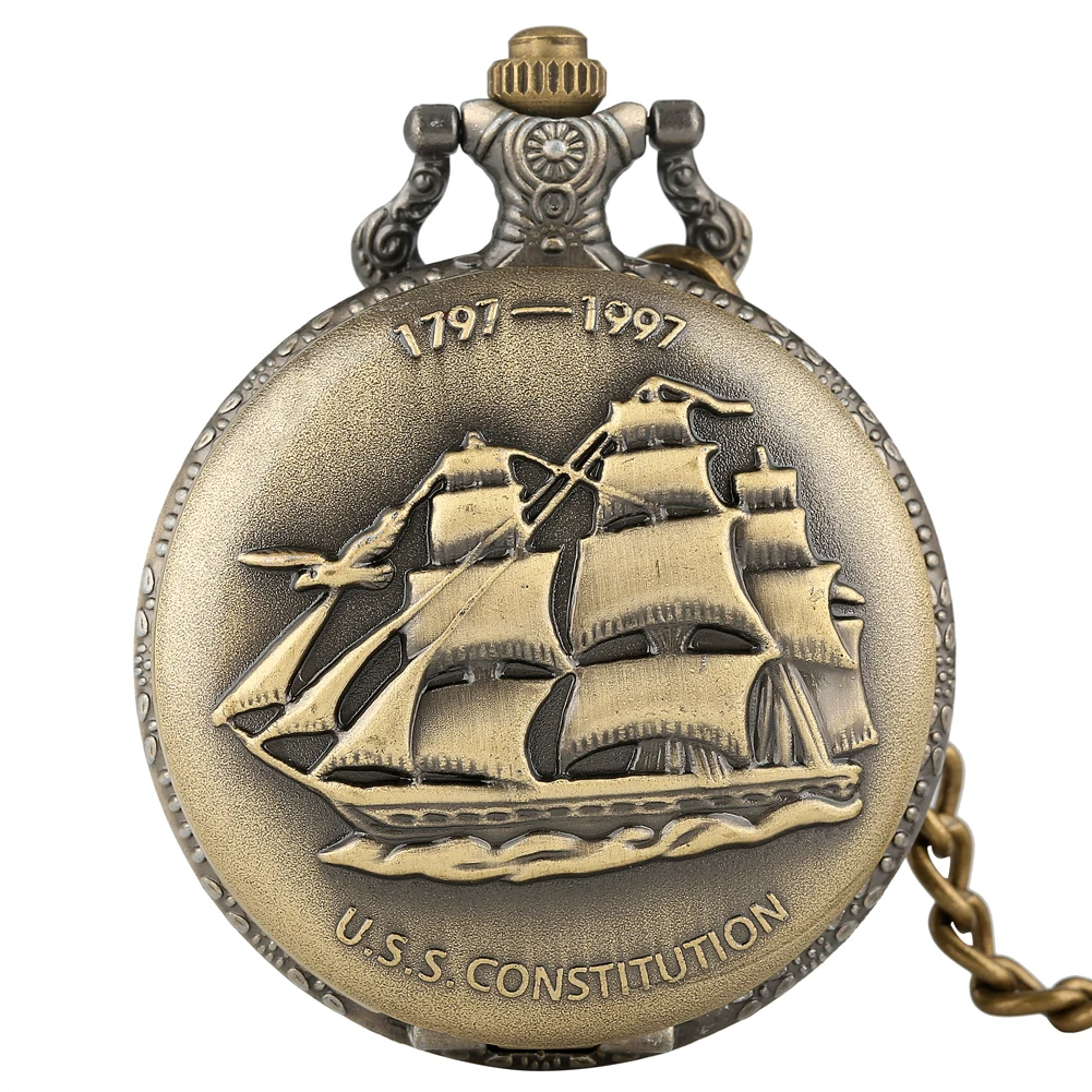 Necklace Clock Watches Blessing Sailing Gifts Vintage Women Gousset Ship Boat Quartz