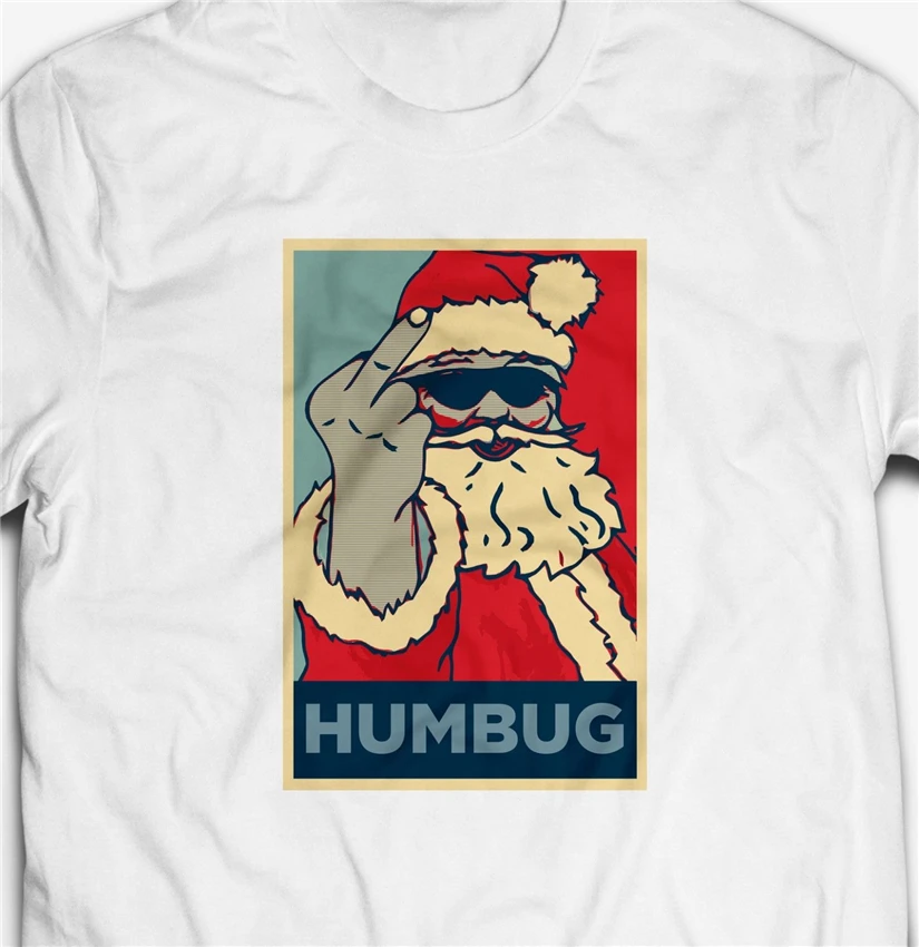 Забавный Санта-Клаус папа Рождество Grumpy Humbug-Мужская футболка верхняя одежда |