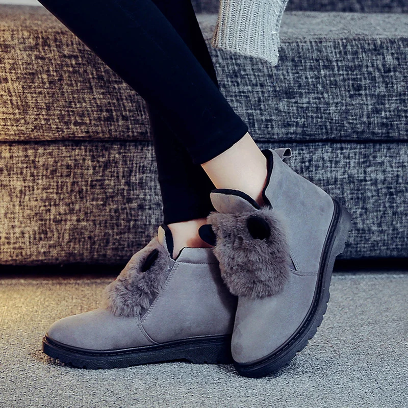 FEVRAL/новые зимние женские ботинки теплые плюшевые зимние ботинки на меху ботильоны на резиновой платформе пикантная женская повседневная обувь в стиле панк Botas Mujer