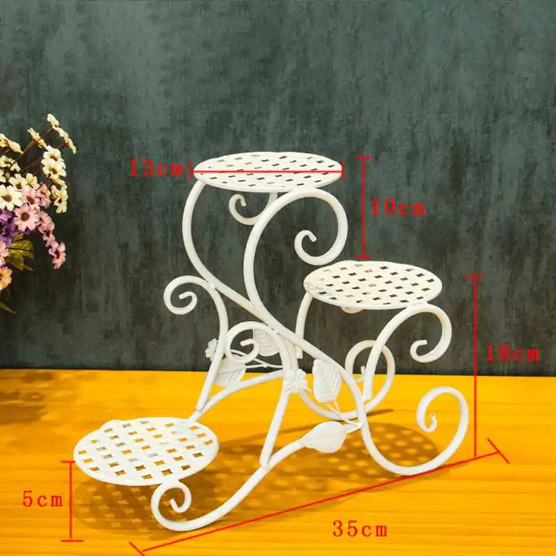 

Flower Frame Wrought Iron Multi-layer Living Room Balcony Flower Pot Holder Mini Flower Shelf Floor Type Succulent Potted Racks