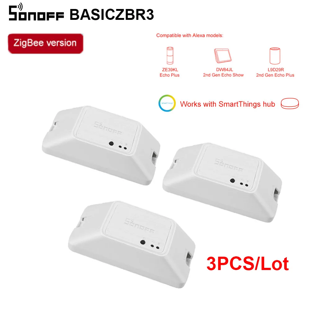 SONOFF Zigbee Smart Switch беспроводной блок управления через Alexa SmartThings Hub 3 шт.|Модули для