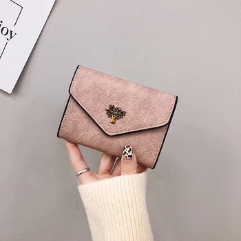 

Casual PU leather Ladies Wallets Coin Purse Female Short Paragraph Small Wallet Women Purse For Girl Money Coin Bag