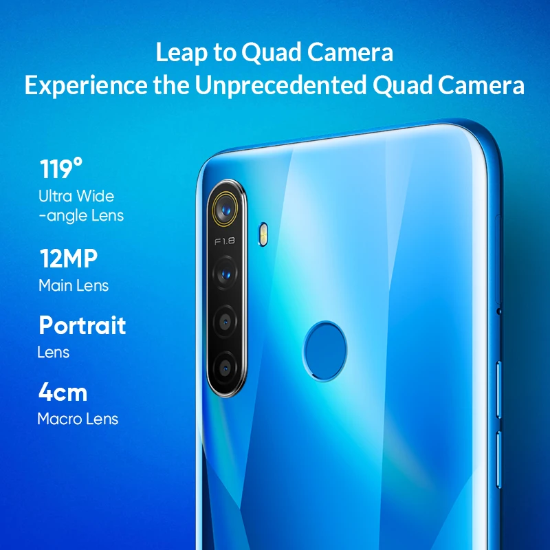 Глобальная версия realme 5 Snapdragon 665 AIE 3 Гб 64 Гб 6,5 дюймов мобильный телефон Восьмиядерный 12 МП AI Quad камера 5000 мАч 10 Вт быстрое зарядное устройство