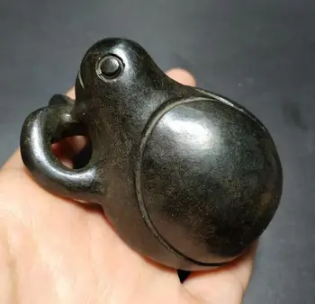 

Hongshan culture antique jade black iron meteorite beetle statue