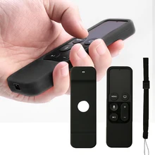 Домашний пульт дистанционного управления черный рукав прочный талреп съемный силиконовый безопасный защитный противоударный чехол мягкий для Apple TV4