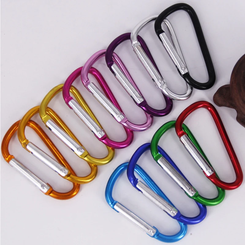 

1PCS Outdoor Climbing Keychain Rust-proof Wear-resistant D-type Environmental Aluminum Carabiner Mountaineering Buckle Keychain