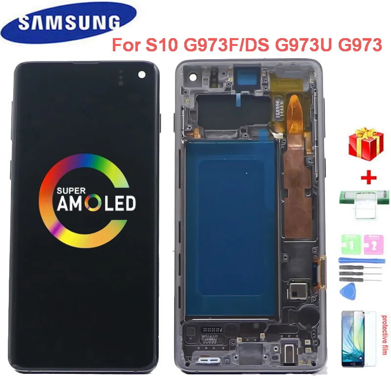 Оригинальный 6 1 &quotAMOLED ЖК дисплей для Samsung Galaxy S10 G973 G973F/DS SM с сенсорным экраном