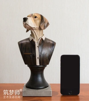 

TOP COOL ART GIFT # OFFICE HOME LIVING ROOM STORE LOBBY BAR BUSINESS DECORATION ART 3D GENTLEMEN DOG HOUND DOG ART SCULPTURE