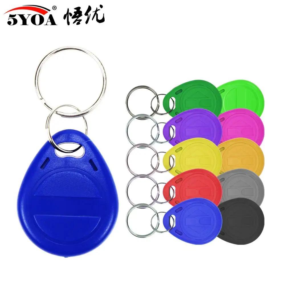 50 pces em4305 t5577 em branco chave tag rfid chip anel cartões tag keytag 125 khz cópia regravável reescrever duplicado 125 khz