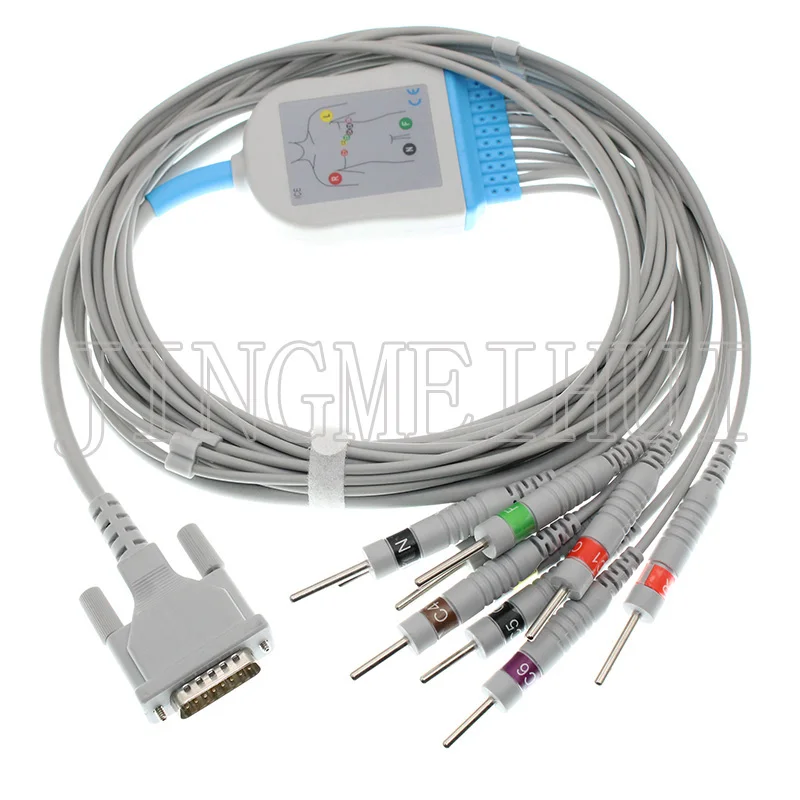 Compatível com schiller at124 biomedicina p80 mortara eli 250 eli 150 ecg ekg 10 cabo de chumbo