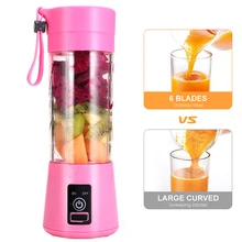 

2021 380ML Portable Smoothie Blender Mini USB Mixer Electric Juicer Machine USB Charging Vitamer Fruit Juicer Blender Orange Cup