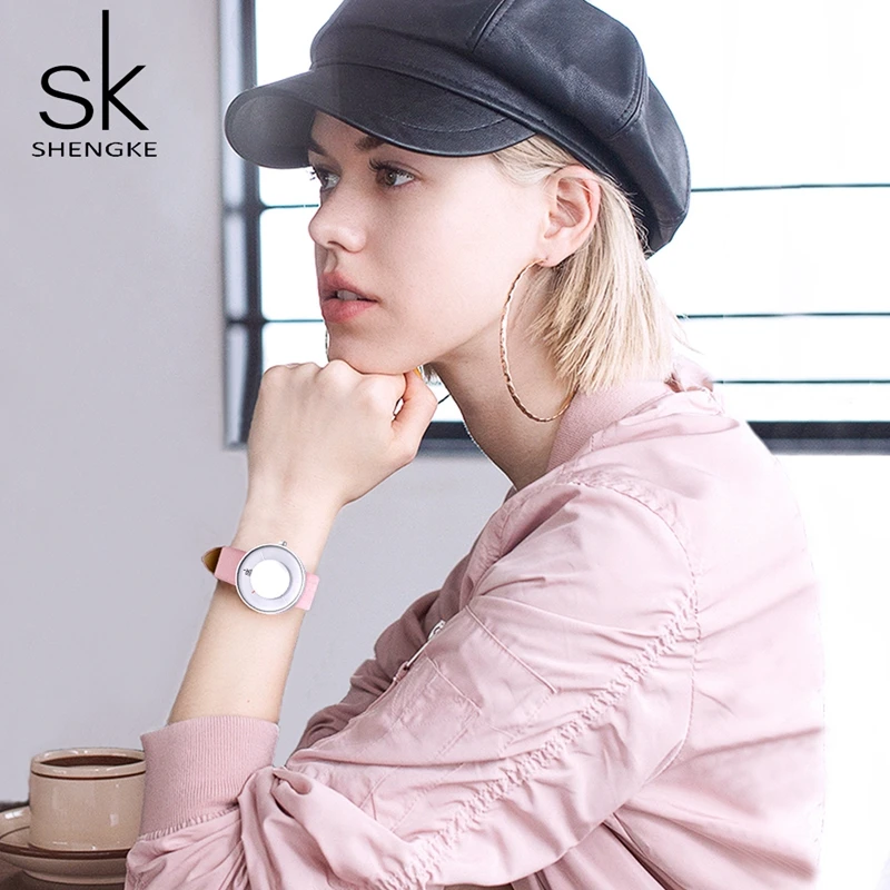 Часы наручные Shengke SK женские кварцевые брендовые модные креативные