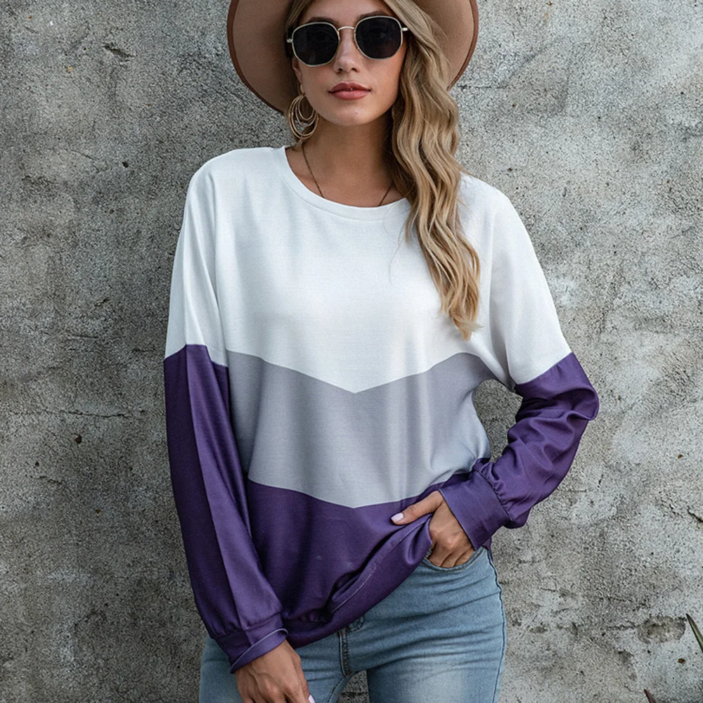 

Striped Patchwork Women Knitted Sweater Cotton Autumn Clothes Long Sleeve Lady Pullover Vintage Casual Streetwear Women Sweater