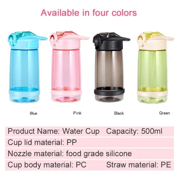 

Kids Water Bottle With Straw Plastic Water Bottles For Kids Bottles Sports Bottle Student School Drinkware2
