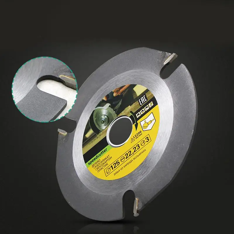 WINOMO 125mm 3 Tooth Circular Saw Blade Disc Carbide Tipped Wood Cutting Disc Carving Disc Blades For Angle Grinders