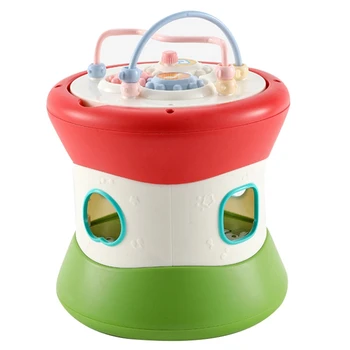 

Baby Musical Hand Beat Drum Children Early Education Toy Puzzle Beat Drum Bell Ring Instruments(Green + White + Red)