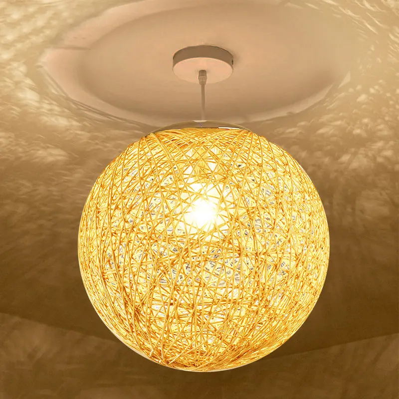 

Rattan Wicker Hanging LampSepa Takraw Cane lampshade modern Pendant Lamp use for Dinning Room Bedroom Restaurant