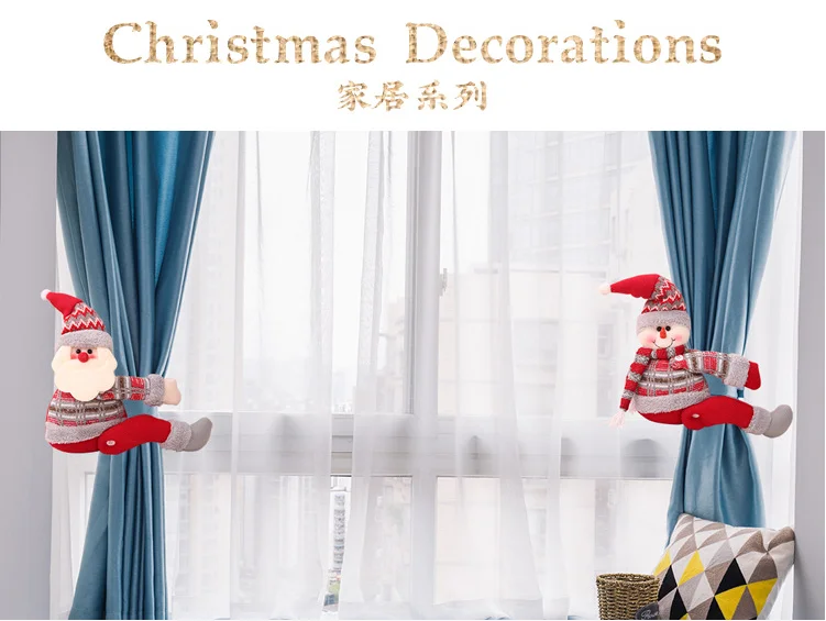

Christmas Decor Cartoon Curtain Clasp Buckle Doll Window Santa Claus Snowman Elk Christmas Clamp Christmas Decorative Suppliesv