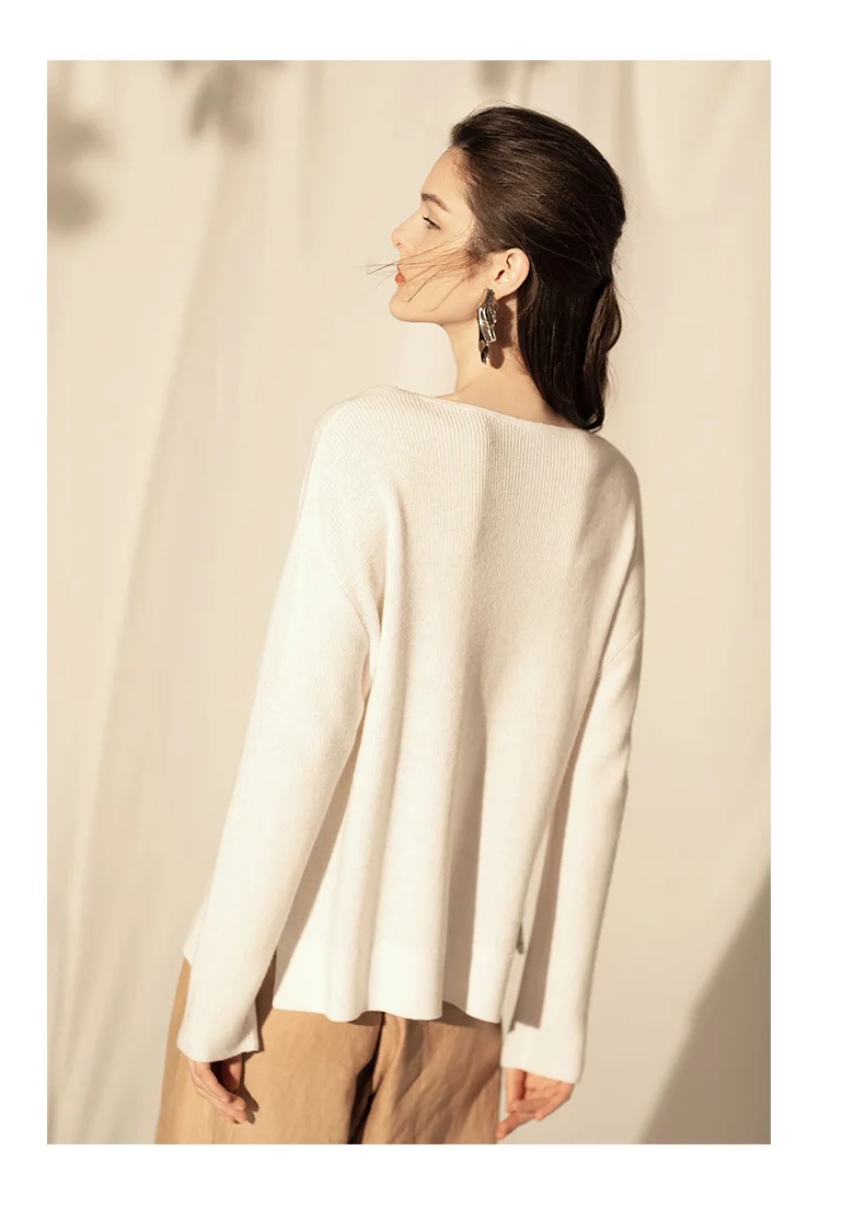 LZJN 2019 New Women Sweater Button Round Neck Women Basic Loose Knitted Pullover Women Sweaters And Pullovers Knit Jumper (15)