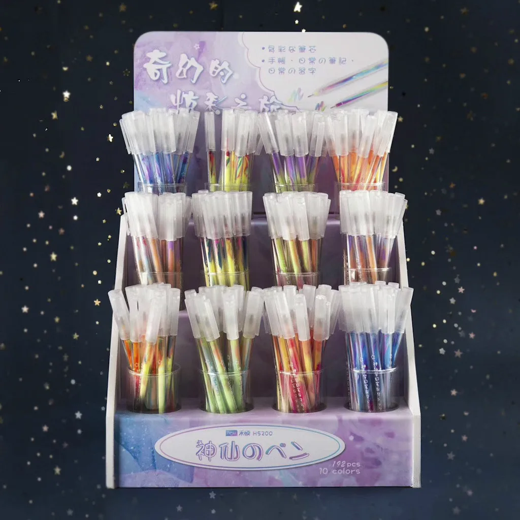 New Student Pen Multi-function Creative Dream Multi-color Highlight Hand Book Core Color Change 10 Sets |