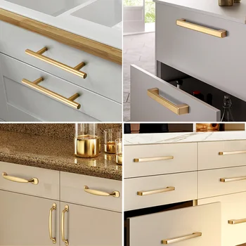 1Pcs Aluminium Alloy Door Knobs Handles Modern Furniture Cabinets Drawers Concise Gold Kitchen Cupboard Pulls Lovely 2020NEW Hot