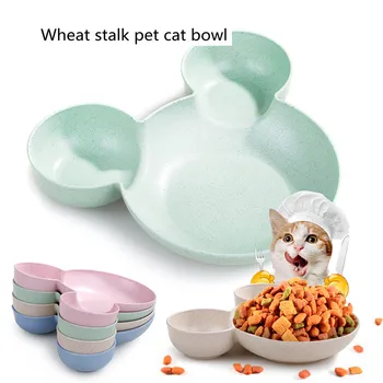 

Pet Feeder Environmentally Friendly Cartoon Food Grade Little Mouse Cat Bowl Dog Bowl Wheat Straw Cute Creative Cat Tableware