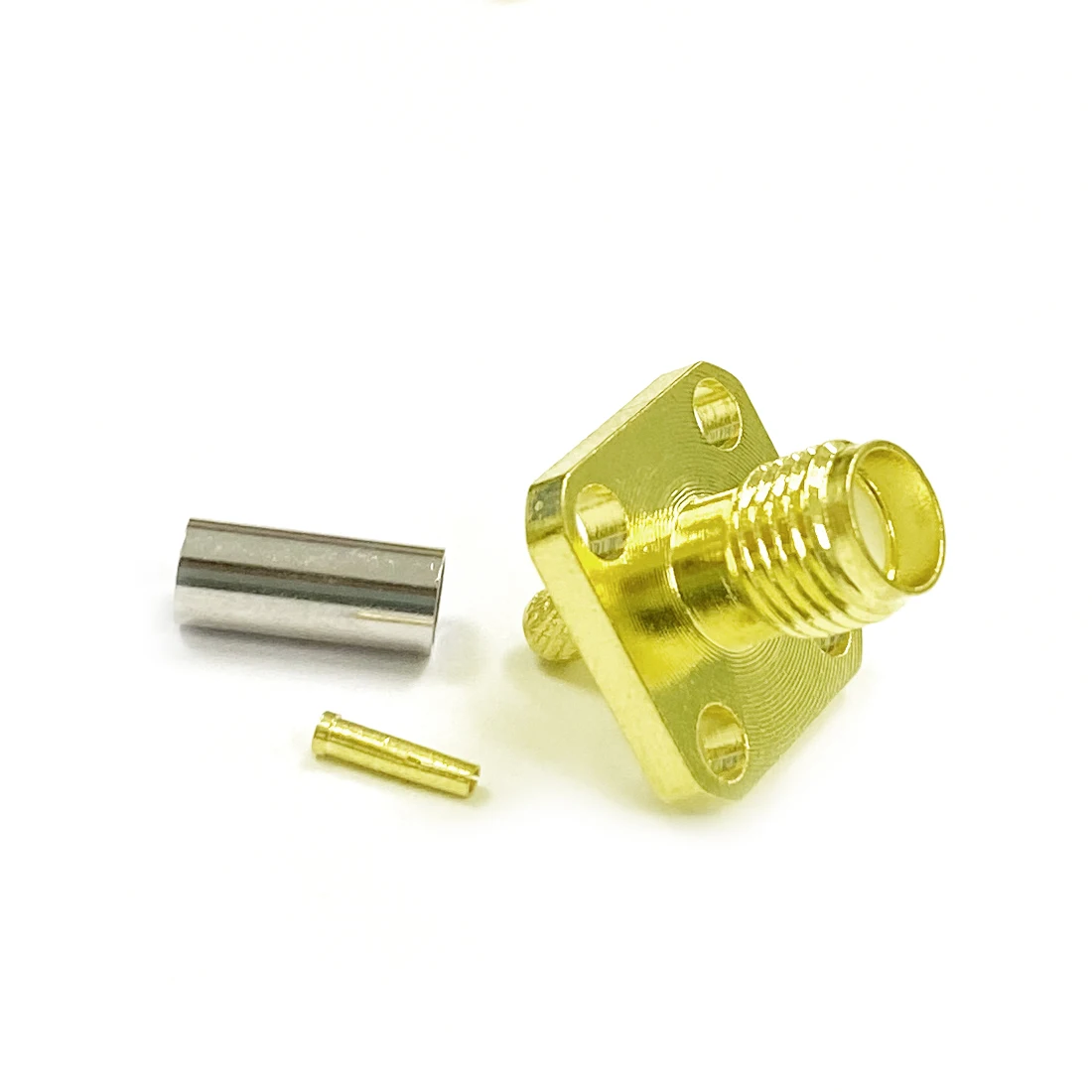 1PC SMA  Female Jack   RF Coax Convertor Connector Crimp  RG316  RG174  LMR100  4-hole Panel Mount  Goldplated  NEW Wholesale