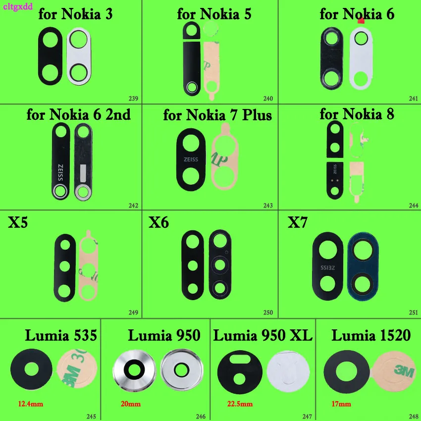 

Rear Back Camera Glass Lens Cover For Nokia 5 6 8 X5 X6 X7 5.1 6.1 8.1 7 Plus Lumia 535 950 950XL 1520 With Sticker Replacement