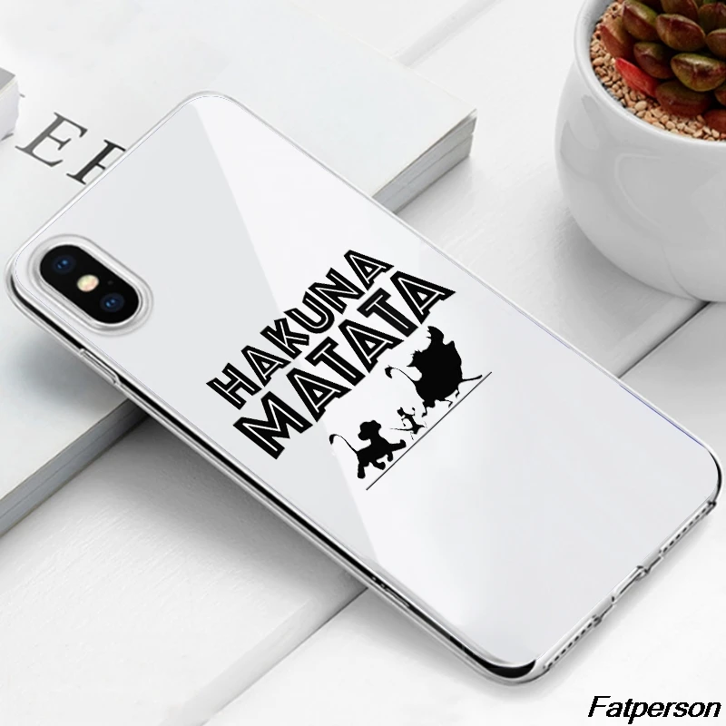 

new Lion King Pumba Hakuna Matata Transparent Soft TPU Shell For iPhone X XS XR XSMAX 5S SE 6 6S 6 7 8 8Plus Soft silicone cover