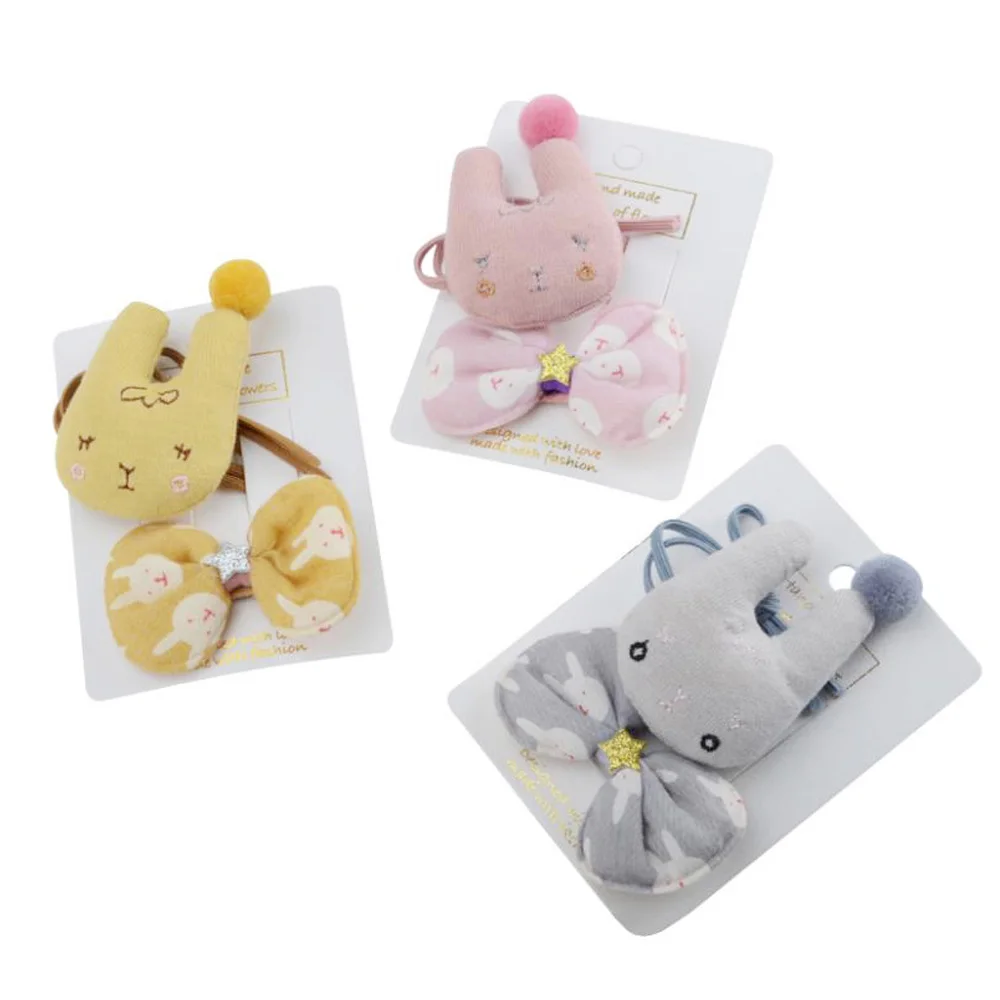2 шт./компл. детская ткань плюшевого зайчика резинки для волос девочек мини юбка