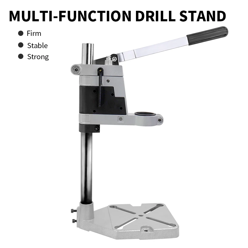 

Electric Drill Stand Workbench Pillar Pedestal Clamp for Drilling Collet Adjustment Scale and Stop Added Functionality