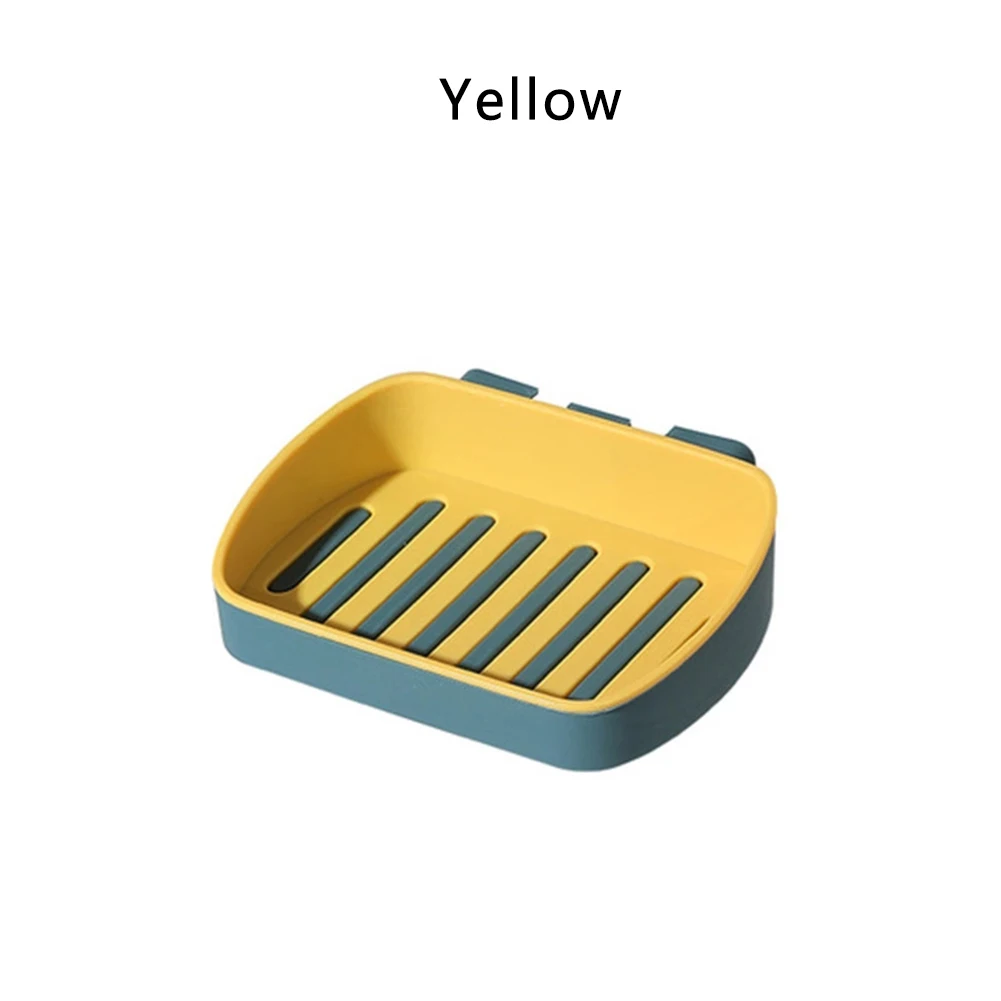 Wall Mounted Self Adhesive Soap Sponge Dish No Drilling Soap Storage Shelf For Bathroom Convenient Practical Eco-Friendly Tool