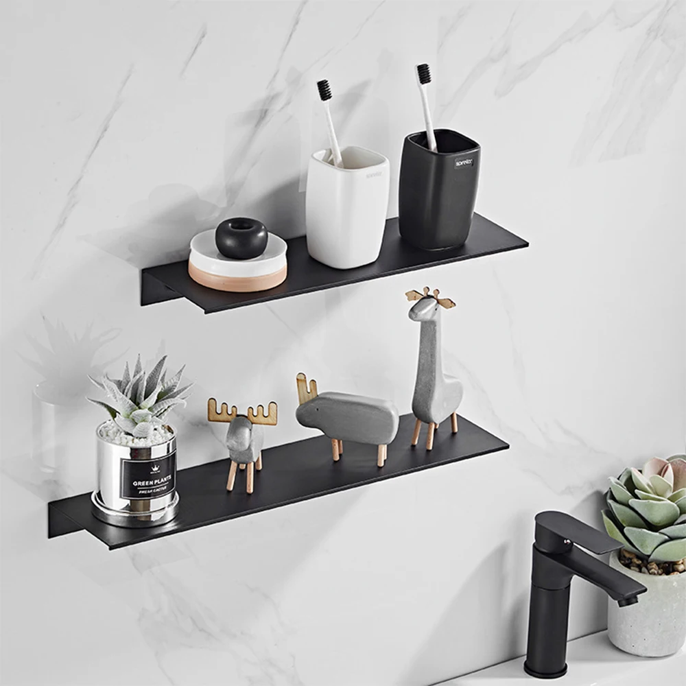 Bathroom Storage Rack Shampoo Cosmetics Shelves Wall Mounted Shower Shelf 20-50CM Home Accessories