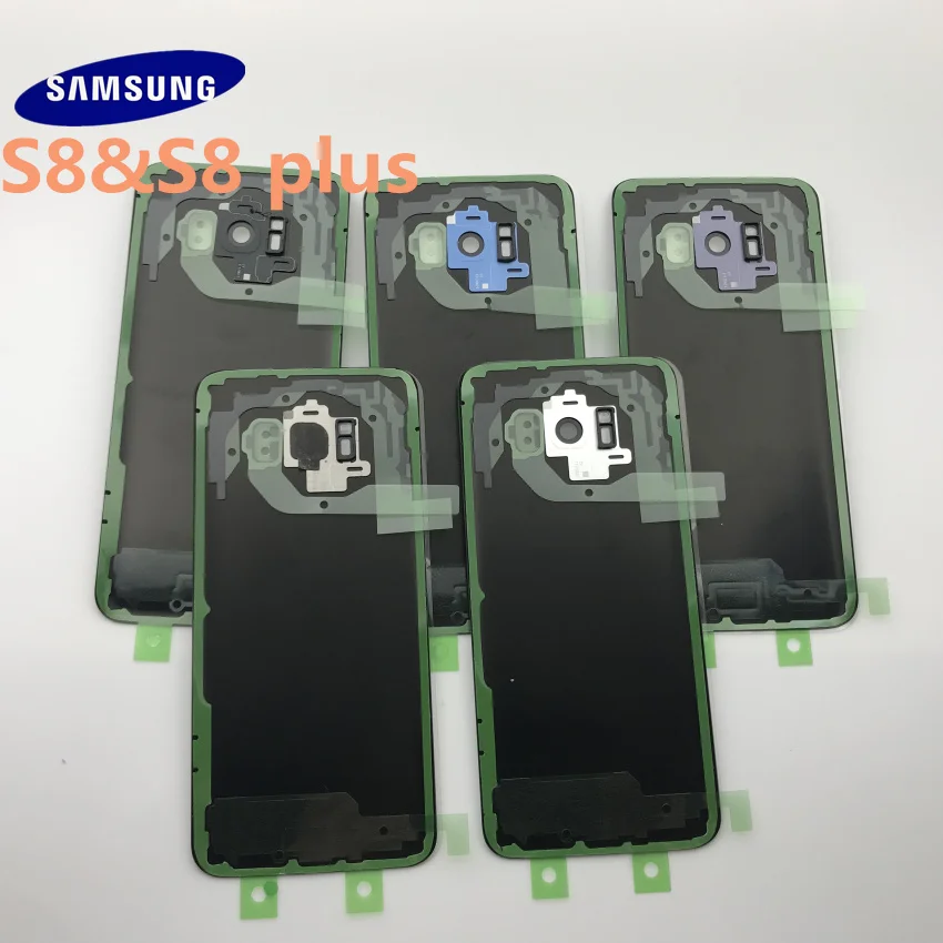 SAMSUNG Galaxy S8 G950 S8 plus G955 G955F Задняя стеклянная крышка для батареи задняя дверь Корпус чехол Задняя стеклянная крышка