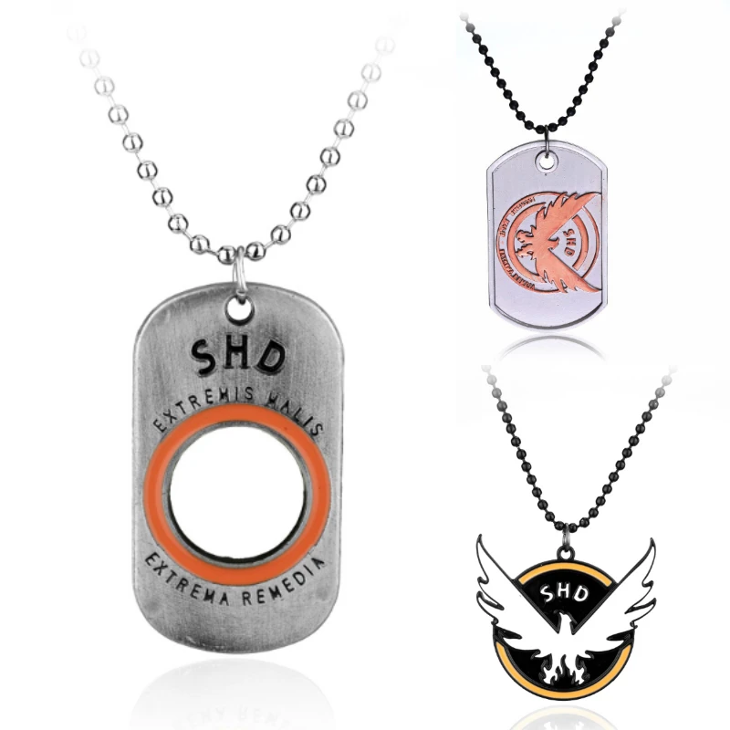 

Latest Fashion Game Tom Clancy's The Division Necklace Metal SHD Letter Eagle Logo Shield Pendant Jewelry Necklaces For Gifts