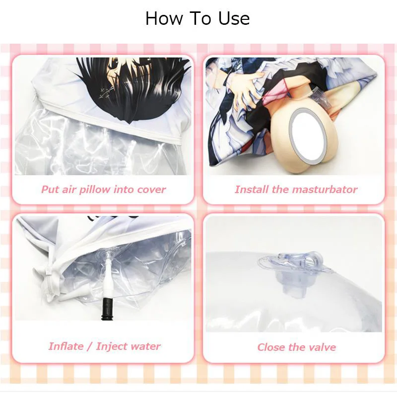 Inflatable Sex Pillow for Men Sex Furniture Travel Portable Hnadsfree Air Anime Pillow Cover Mens Masturbator Holder Toys