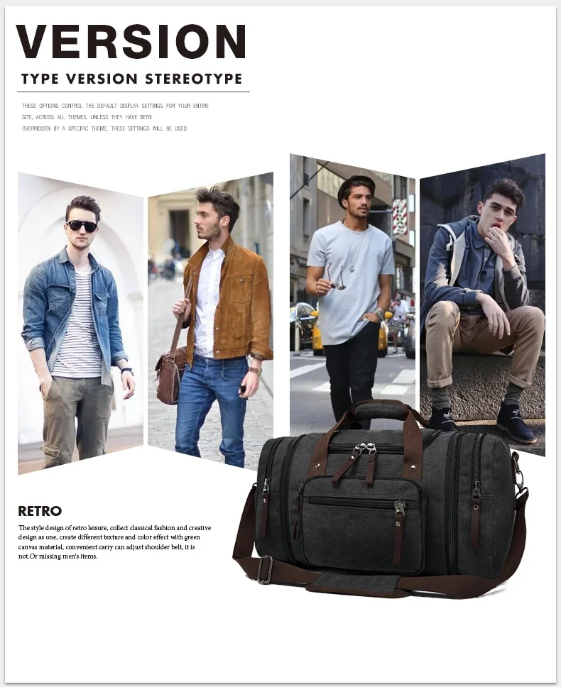 Fashion Travel Bags Portable Canvas Slung Duffle Luggage Bag Men Trend Large Capacity Casual Shoulder Bolsa Malas De Viagem