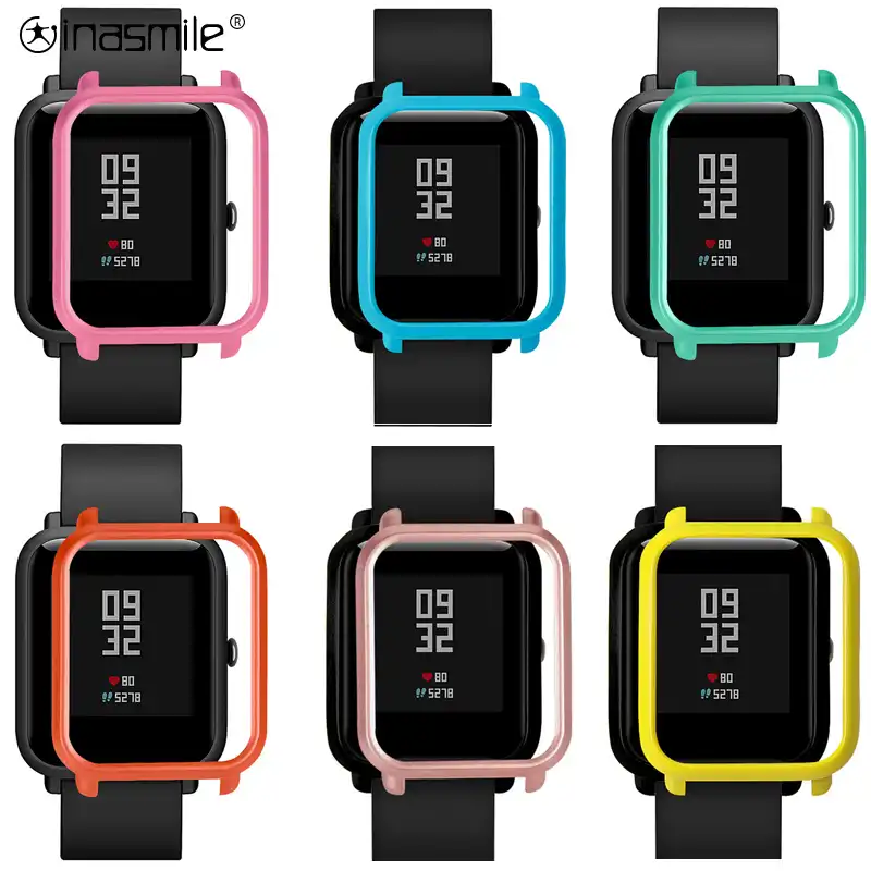 Inasmileかわいいとかわいいカバー 2個スクリーンプロテクターhuami Amazfit Bip腕時計プロテクターフィルムフレームカバーケースアクセサリー スマート アクセサリー Aliexpress